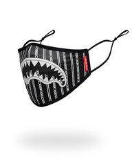 ADULT REVERSE SHARKS IN PARIS (BLACK) FORM FITTING FACE MASK
