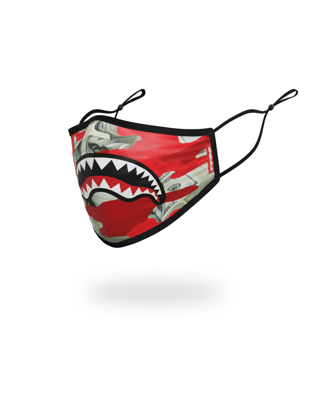 ADULT MONEY CAMO (RED) FORM-FITTING FACE MASK