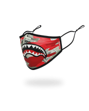 ADULT MONEY CAMO (RED) FORM-FITTING FACE MASK