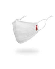 ADULT WHITE ON WHITE SHARK FORM-FITTING FACE MASK