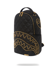 NOIR QUILT GOLD CHAIN SHARK BACKPACK (DLXV)