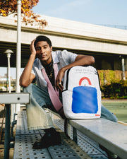 KEITH HARING BIG BLUE PURSE ART BACKPACK