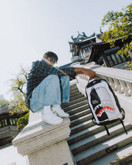 BAG ON BAG OPTICAL ILLUSION SHARKS IN PARIS BACKPACK